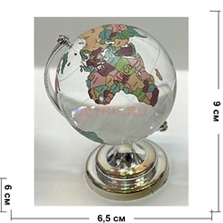 Глобус цветной с континентами 60 мм - фото 204123
