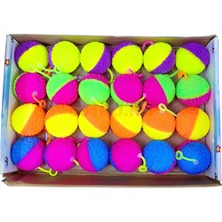 Игрушка светящаяся мячик цветной 55 мм с хвостиком 24 шт/упаковка - фото 204408