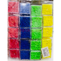 Брелок головоломка (KY-1726) Maze лабиринт цветная с шариком 20 шт/упаковка - фото 204509