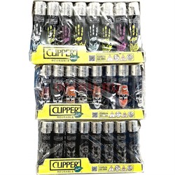 Зажигалка газовая Clipper с рисунками 48 шт/упаковка - фото 204685