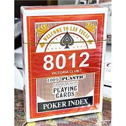 Карты игральные покерные 8012 колода 54 карты 100% пластик - фото 204927