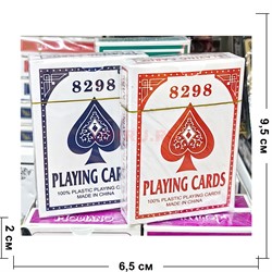 Карты игральные покерные 8298 колода 54 карты 100% пластик - фото 204931