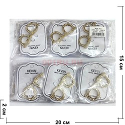 Брошь металлическая Очки со стразами 12 шт/упаковка (BP-1583) - фото 205130