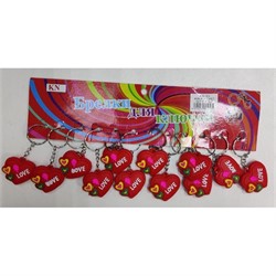 Брелок резиновый Сердце красное (KY-1457) Love 12 шт/упаковка - фото 205313