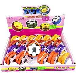 Йо-йо «футбольный мяч» светящиеся цвета в ассортименте 24 шт/упаковка - фото 205658