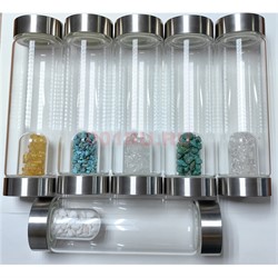Стеклянная бутылка для воды с кристалликами в ассортименте - фото 205743