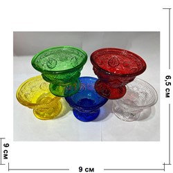 Чаша буддийская стеклянная для подношений 6,5x9 см набор из 5 шт - фото 206058