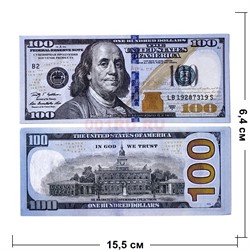Прикол Пачка денег 100 долларов новые оригинального размера, иммитация - фото 206078