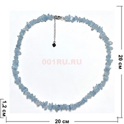 Бусы из аквамарина 45 см каменная крошка - фото 206262