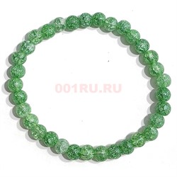 Браслет 6 мм из сахарного кварца цвет свело-зеленый - фото 206421