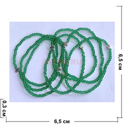Браслет 2-3 мм с крестом из стекла цвет зеленый прозрачный - фото 206761