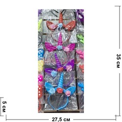 Ободок светящийся «единорог» с ушками и цветочками - фото 206876