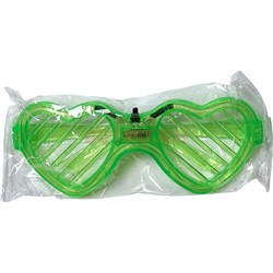 Очки светящиеся «сердце зеленое» 12 шт/упаковка - фото 206895