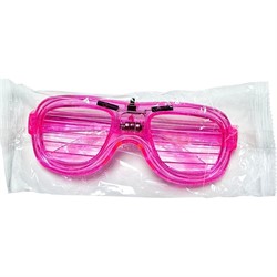 Очки светящиеся «классика розовые» 12 шт/упаковка - фото 206901