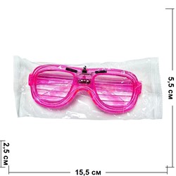 Очки светящиеся «классика розовые» 12 шт/упаковка - фото 206902