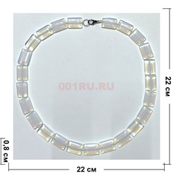 Бусы из лунного камня «прямоугольник 14x19 мм» 45 см длина - фото 207299