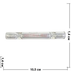 Трубка курительная стеклянная «прозрачная с 2 перегородками» - фото 208049