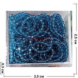 Кольцо из темно-голубой шпинели бусина 3 мм граненая - фото 208177