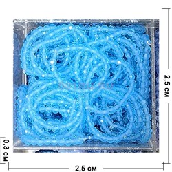 Кольцо из светло-голубой прозрачной шпинели бусина 3 мм граненая - фото 208224