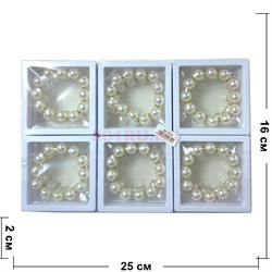 Браслет под жемчуг (M-214) со стразами 12 шт/упаковка - фото 208536