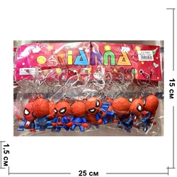 Брелок резиновый (LJ-1085) большой Человек Паук Спайдермен 12 шт/упаковка - фото 208972