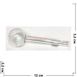 Трубка oil pipe курительная стеклянная диаметр 32 мм длина 12 см (12/32/8) - фото 209209