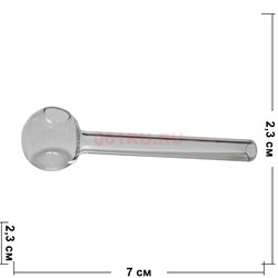 Трубка oil pipe курительная стеклянная диаметр 23 мм длина 7 см (7/23/8) - фото 209214