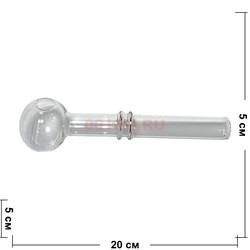 Трубка oil pipe курительная стеклянная диаметр 50 мм длина 20 см (20/50/20) - фото 209218