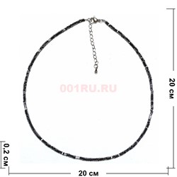 Чокер из гематита «многогранник» 2 мм цвет черный 38 см - фото 209263