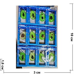 Брелок флуоресцентный Жуки натуральные в пластмассе 12 шт/упаковка (KY-51) - фото 209404