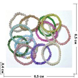 Браслет из сахарного кварца 6 мм круглая бусина цвета в ассортименте - фото 209842