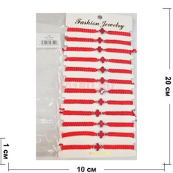 Браслет с толстой красной нитью (BR-3541) красный крест 12 шт/упаковка - фото 210913