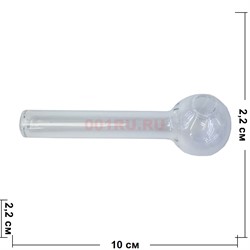 Трубка oil pipe курительная стеклянная диаметр 22 мм длина 10 см (10/22/10) - фото 211069