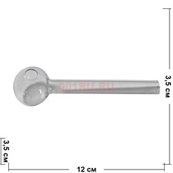 Трубка oil pipe курительная стеклянная диаметр 32 мм длина 12 см (12/32/12) - фото 211361