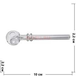 Трубка oil pipe курительная стеклянная с перегородкой диаметр 22 мм длина 10 см (10/22/10) - фото 212177