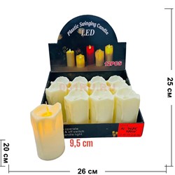 Светильник «свеча 9,5 см» KL-4685 пластмассовый 12 шт/упаковка - фото 212270