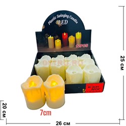 Светильник «свеча 7 см» KL-4684 пластмассовый 12 шт/упаковка - фото 212274