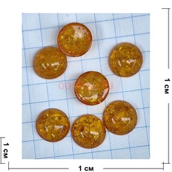 Кабошоны 10 мм круглые из темного янтаря - фото 212481