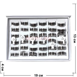 Кольца металлические (J-234) с узорами 36 шт/упаковка - фото 213382