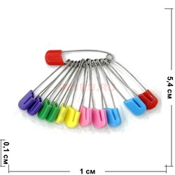 Булавки цветные металлические 54 мм 10 шт/связка 50 связок/упаковка - фото 213418