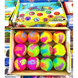 Мячик светящийся на резинке 75 мм 12 шт/упаковка Flashing Spiky Ball - фото 216501