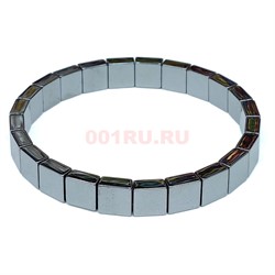 Браслет из гематита «квадраты 8 мм» 12 шт/упаковка (BR-2615) - фото 216702