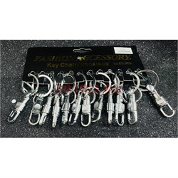 Брелок с карабином (KY-945) цвет металл 12 шт/упаковка - фото 216879