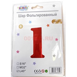 Воздушные шары цвет красный цифра «1» размер 40 дюймов - фото 217230