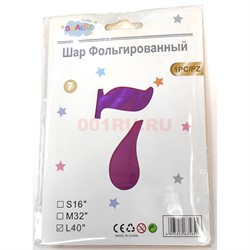 Воздушные шары цвет розовый цифра «7» размер 40 дюймов - фото 217278