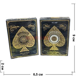 Карты для покера Texas Hold'em Poker в золотом цвете 100% пластик - фото 217304