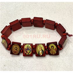 Браслет деревянный с иконкой (K-52) цена за упаковку из 12 шт - фото 217574