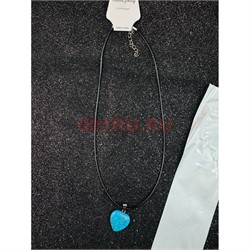 Подвеска Сердце 45 см (BS-2740) бирюза 12 шт/упаковка - фото 218239