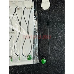 Подвеска Сердце 45 см (BS-2740) нефрит 12 шт/упаковка - фото 218249