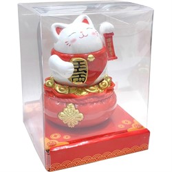 Котик Манэки Неко (6652) на чаше богатства пластмассовый 12 см - фото 218276
